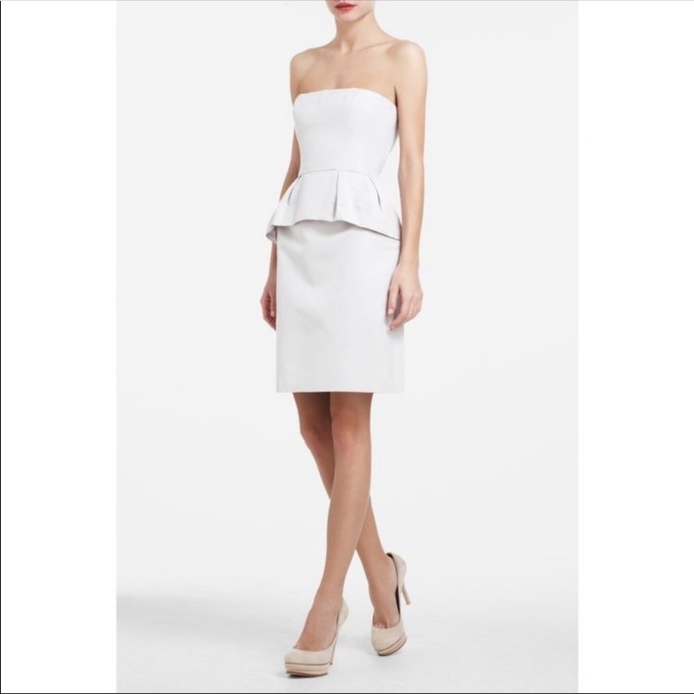 NEW SEXY STRAPLESS BCBG PEPLUM DRESS